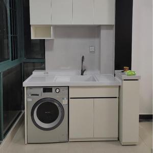 Outdoor Waterproof <b>Wall</b>-Mounted Aluminum Laundry <b>Cabinet</b> with UV-Resistant Utility Basin - Product Image 2