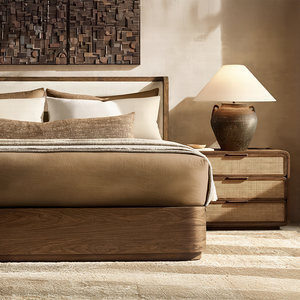Letto di protezione in tessuto RH CORTA, letto con plateau rivestito King <span class=keywords><strong>Size</strong></span> con struttura in legno massello, mobili moderni di lusso per camera da letto - Product Image 1