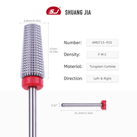 SHUANGJIA professionnel 6.8mm foret à ongles fraise en carbure incrusté de diamants pour manucure électrique Gel et accessoire de polissage en acier