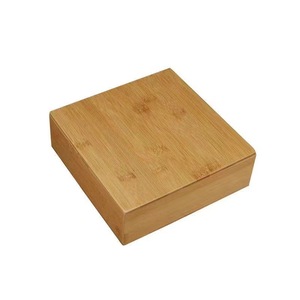 Boîte carrée en bois de pin, artisanale, pour cadeaux, emballage personnalisable, avec couvercle, pour le stockage du thé, des sushis, du bœuf - Product Image 2