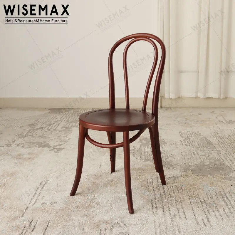 WISEMAX FURNITURE Vintage midcentury wood dining chair classic banquet wedding restaurant dining fhair bentwood thonet chair