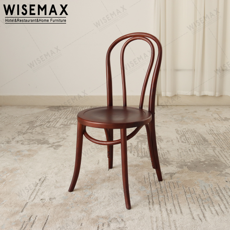 WISEMAX FURNITURE Vintage midcentury wood dining chair classic banquet wedding restaurant dining fhair bentwood thonet chair