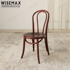 WISEMAX 가구 빈티지 중세기 우드 다이닝 체어 클래식 연회 웨딩 레스토랑 다이닝 피헤어 벤트우드 토넷 의자