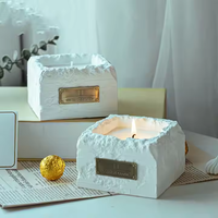 C&H Offre Spéciale Bougies Aromatiques Marque Privée Pot en Plâtre et Ciment pour Bougies Décoration Maison Pots à Bougies Réutilisables pour Mariages