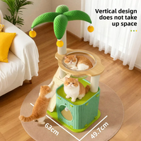Arbre à chat et lit combinés – Optimisation de l'espace, griffoirs en sisal, construction en panneaux de densité, style épuré, grotte capsule spatiale pour chat