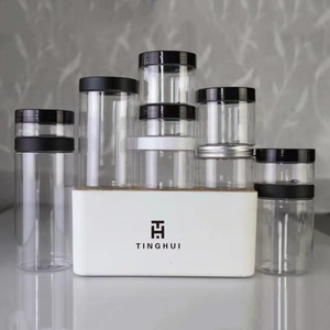 Cosmetic <b>Food</b> Packaging 100ml 150ml 200ml 250ml 300ml Amber Black Pet Can Plastic Cosmetic Cream <b>Jar</b> with White Black Lid - Product Image 5