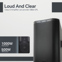 Accuracy Pro Audio CAN15D3 Haut-parleurs alimentés par système de sonorisation en plastique 15 pouces 500W Haut-parleur actif professionnel