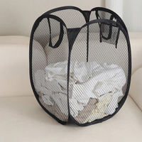 1 Stück Faltbarer Wäschesortierkorb mit Polyester-Netzrahmen für Badezimmer-Aufbewahrung - Wäsche-Organizer