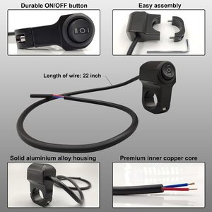 <span class=keywords><strong>Interruptor</strong></span> de Manillar para Motocicleta, 1 Pieza, Impermeable, de Aleación de Aluminio, Encendido/<span class=keywords><strong>Apagado</strong></span>, para Motocicleta, Scooter, Bicicleta - Product Image 5