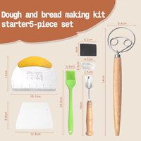 Fouet à pâte danoise essentiel Outil de notation du levain Grattoir d'établi en métal pour la fabrication du pain Brosse à pâtisserie pour la cuisson de la pâtisserie Tout-en-un
