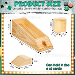 Wooden <b>Card</b> Dispenser Solid Wood Desktop <b>Playing</b> <b>Card</b> Dealer For Games - Product Image 5