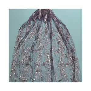 कढ़ाई फीता कपड़े स्पार्कलिंग फूल डिजाइन, स्पार्कलिंग फीता सामग्री, चमकदार सीन्स सेक्सी लक्जरी पोशाक टिकाऊ