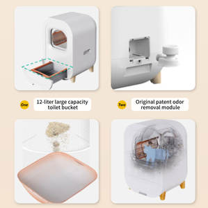 قطة ذكية ذاتية التنظيف ، فضلات قطط آلية ، مع صندوق نفايات لعدة قطط - Product Image 5