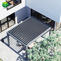 Pergola d'extérieur moderne de luxe Pergola d'extérieur motorisée à toit bioclimatique étanche à la pluie avec cadre en alliage inoxydable Pergola revêtue à distance en aluminium