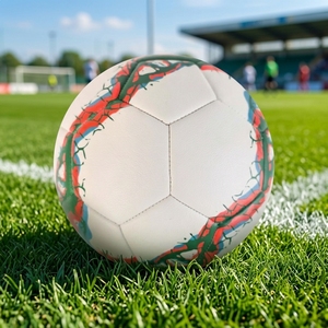 Balón de Fútbol Personalizado al por Mayor con Logotipo, Talla 5, de Cuero PU, para Entrenamiento, con Patrón de Grietas, OEM Disponible - Product Image 3