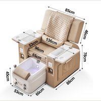 Fauteuil de pédicure avec poche de rangement latérale, fauteuil de salon de manucure multifonctionnel avec plateau amovible pour manucure, station de massage des pieds