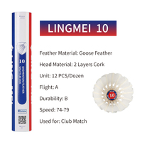 Factory Brand Lingmei <strong>Best</strong> <strong>Selling</strong> White Goose Feather Shuttle Cocks Badminton