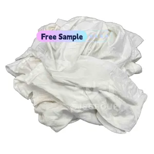 Buona capacità di assorbimento industriale riciclato straccio bianco camicia di cotone stracci cotone salviette industriali per la pulizia