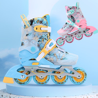 Patins à roulettes professionnels Roselle en alliage d'aluminium à 4 roues, taille réglable, roulements silencieux, frein droit en PU pour slalom