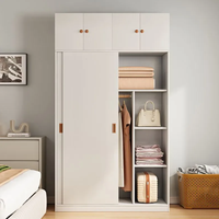 Armoire moderne en bois massif avec portes coulissantes, durable et facile à assembler, pour le rangement de la chambre, utilisation pour enfants