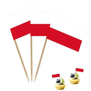 Aangepaste Papieren Poland Print Tandenstoker Vlaggen Voor Restaurant Decoratieve Vlaggen
