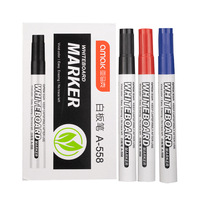 Stylos fins d'école et de bureau Marqueur de tableau blanc effaçable à sec à faible odeur en couleurs noir rouge bleu