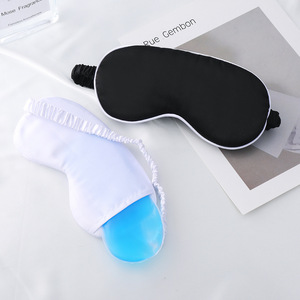 <span class=keywords><strong>Masque</strong></span> de sommeil en soie satinée <span class=keywords><strong>avec</strong></span> compresse froide/chaude personnalisée pour voyage, avion, hôtel, <span class=keywords><strong>avec</strong></span> poche à glace - Product Image 2