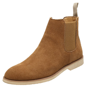 Bottes <span class=keywords><strong>Chelsea</strong></span> Classiques pour Hommes en Cuir Véritable Marron avec Semelle en Caoutchouc et Détails en Daim – Chaussures Habillées de Luxe pour Hommes - Product Image 2