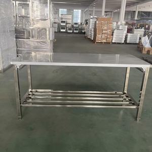 Victory Customizable Stainless Steel <b>Folding</b> <b>Table</b> SS Bench Cutting Board <b>Kitchen</b> Equipment for Hotels & Restaurants - Product Image 1