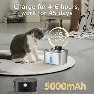 Distributeur d'eau intelligent sans fil à batterie Li-ion 2026, écologique, avec capteur automatique, pour chats et chiens, fontaine à boire automatique pour animaux de compagnie - Product Image 5