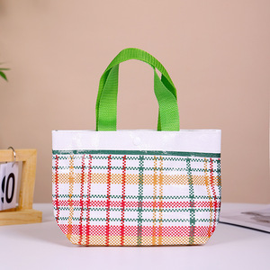 Mini sacs fourre-tout en PP tissé à carreaux, sacs promotionnels personnalisés avec logo pour le commerce de détail et les cadeaux d'entreprise - Product Image 4