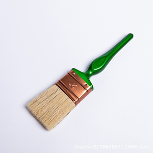 Pinceau plat à poils de porc 22 mm, manche vert émeraude, pour peinture domestique - Product Image 3
