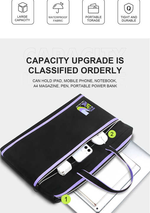 Wholesale Waterproof Zipper Business Hand Bag Briefcase Oxford Office