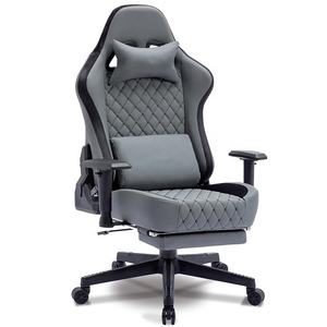 Colombia mejor negro Faux Suede 3D masaje hogar Oficina escritorio sillas carreras reclinable Gaming <span class=keywords><strong>Silla</strong></span> Para <span class=keywords><strong>Gamer</strong></span> Con Reposapies - Product Image 4