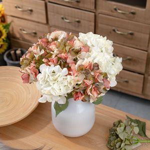 ดอกไฮเดรนเยียประดิษฐ์ CallaFloral ก้านเดี่ยว สีขาวนม ชมพูพีช สำหรับตกแต่งงานแต่งงาน ตกแต่งบ้าน งานฝีมือ - Product Image 1