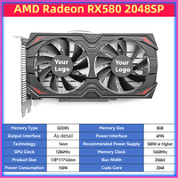 Rx 580 8Gb Amd Gpu Graphic Card for Desktop Gaming 2048Sp Gddr5 Vga Video Display Card 256Bit Rx580 Discrete Graphics Cards