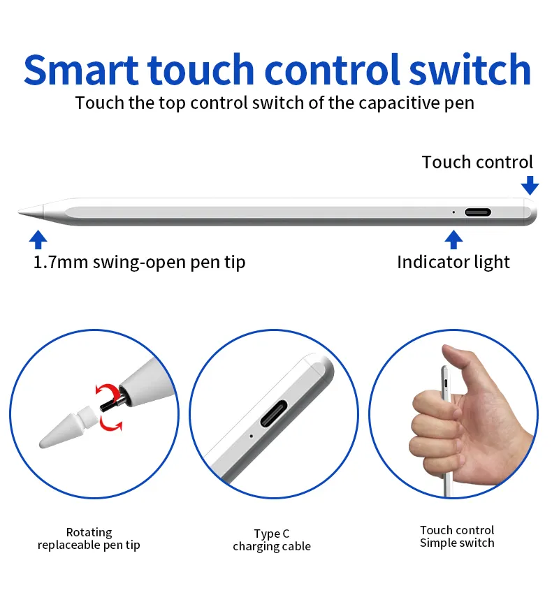 Universal Capacitive Stylus Pen for Tablet IOS Android Windows iPad Phone Screens Drawing Writing