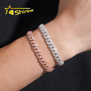 مجموعة متنوعة من الرغيف الفرنسي 8 جولة مثلجة VVS المويسانيت اختبار الماس سلسلة ربط كوبية قلادة الهيب هوب للرجال من الفضة الإسترلينية - Product Image 2