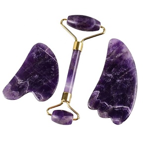 Set <span class=keywords><strong>di</strong></span> Rullo <span class=keywords><strong>per</strong></span> <span class=keywords><strong>il</strong></span> <span class=keywords><strong>Viso</strong></span> in Quarzo Rosa Naturale con Logo del Produttore, Massaggiatore Facciale Guasha, Strumento <span class=keywords><strong>per</strong></span> Massaggio Gua Sha - Product Image 4