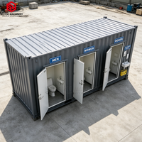 BELYOO Toilettes portables en conteneur pour chantiers de construction avec plusieurs cabines