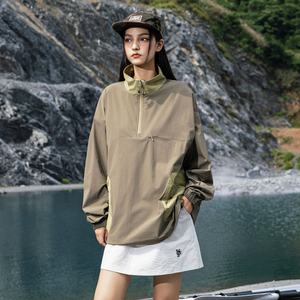 Automne nouveau Style demi-fermeture éclair <span class=keywords><strong>Anorak</strong></span> vestes hommes femmes décontracté Sports de plein air vestes Nylon extensible hommes coupe-vent vestes - Product Image 2