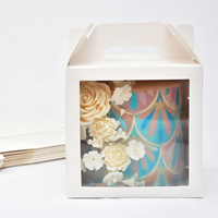 Boîte à gâteau en papier transparente portable avec fenêtre, 1 pièce, pour fournitures et outils de décoration de gâteaux, vente en gros d'usine