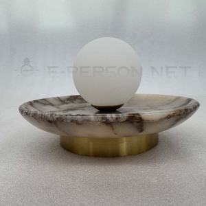 ラグジュアリーラウンド大理石の壁ランプ | ガラスグローブシェード付きモダンな装飾壁壁コンセ - Product Image 5