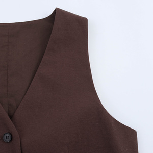 Kp & Za 2025 Của Phụ Nữ Cổ Điển Thời Trang Châu Âu Phong Cách Mỹ Mùa Xuân/Mùa Hè Tank Top Với Trở Lại Thiết Kế Mở Và Gấp Quần - Product Image 3