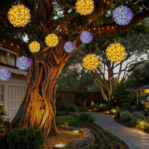 Iluminación Navideña para Interiores y Exteriores, Decoración de Bolas Metálicas Brillantes, Luces con Motivos de Bolas de Aluminio para Festivales de Año Nuevo, Luces Colgantes de Navidad - Product Image 3