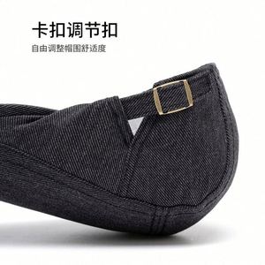 Casquette plate rétro réglable pour artistes, style Ivy, en coton, idéale pour la chasse, la conduite et le golf - Product Image 6