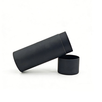 Tube en papier biodégradable imprimé numériquement, écologique, noir, pour emballage, matériaux recyclables, boîte cylindrique en papier pour le stockage