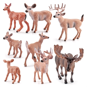 Modèles miniatures d'animaux de la forêt simulés pour l'exportation transfrontalière Xinhen, incluant des jouets de type fauve mâle, cerf sika et cerf à queue blanche. - Product Image 2
