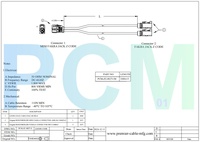 Câble Rosenberger HFM Mini FAKRA vers double FAKRA femelle, assemblage coaxial vertical à double cavité code Z pour caméra automobile ADAS