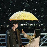 Parapluie jaune de style drama coréen de haute qualité, résistant au vent, à long manche, pour hommes et femmes, jours ensoleillés et pluvieux